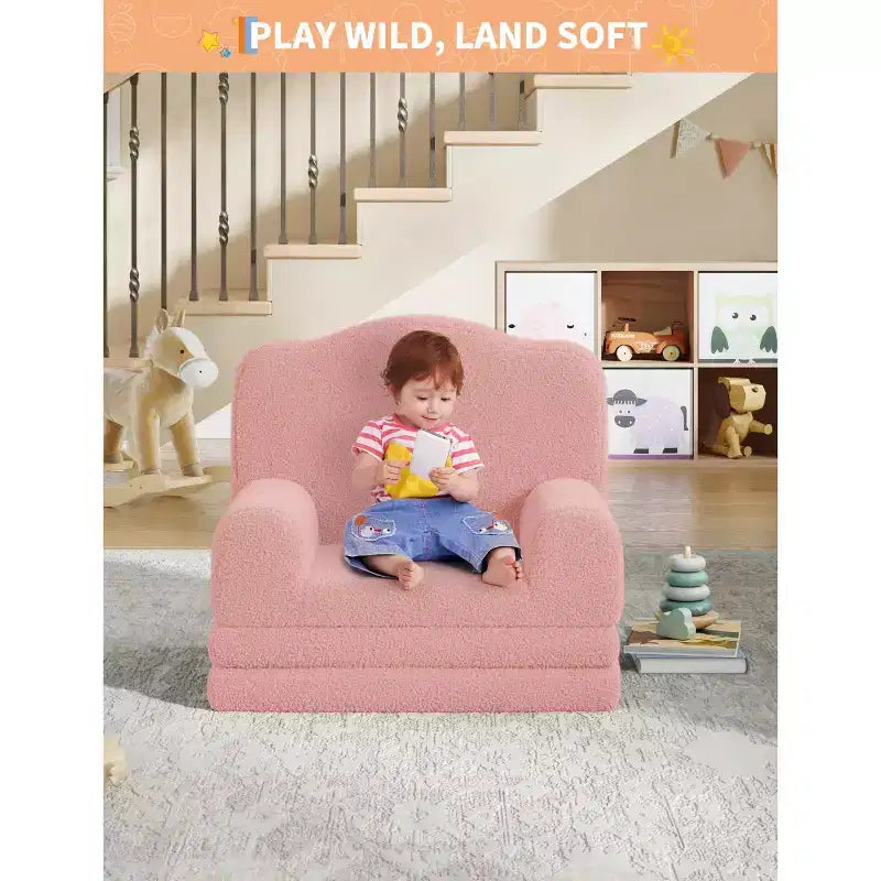 Canapé et fauteuil pour enfants 2-en-1 – Sofa en mousse pliable pour tout-petits