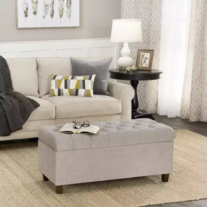 Banc de rangement capitonné Ainsley – HomePop