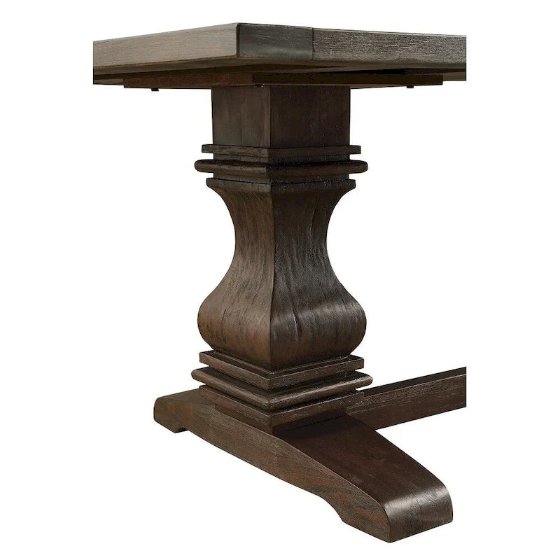 Table à manger rectangulaire en bois, coloris expresso rustique