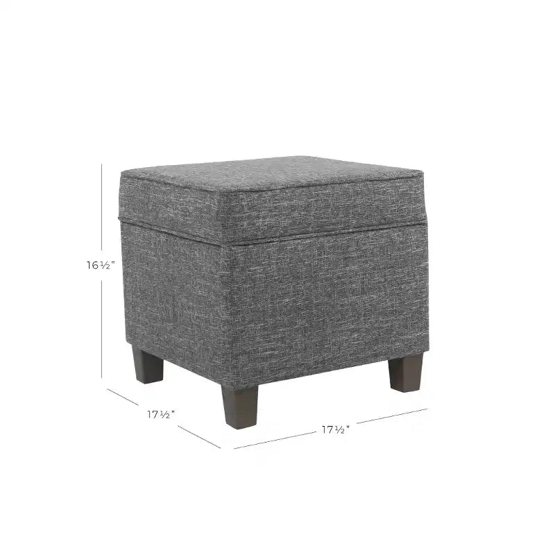 Pouf de rangement carré Cole Classics avec couvercle amovible - HomePop