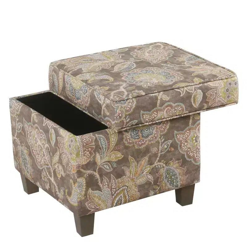 Pouf de rangement carré Cole Classics avec couvercle amovible - HomePop