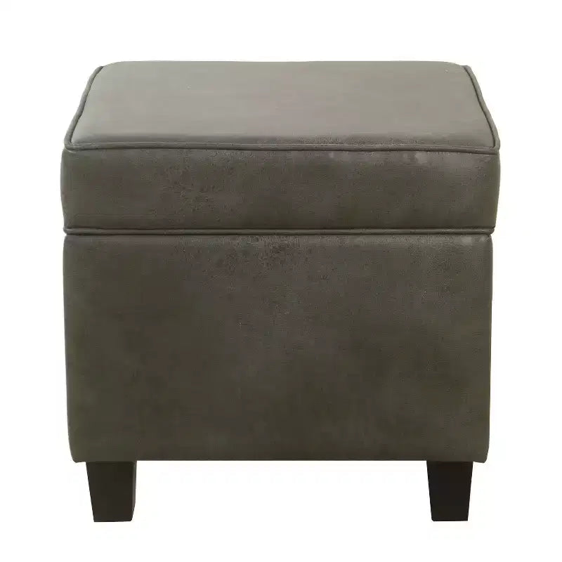 Pouf de rangement carré Cole Classics avec couvercle amovible - HomePop