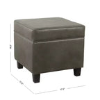 Pouf de rangement carré Cole Classics avec couvercle amovible - HomePop