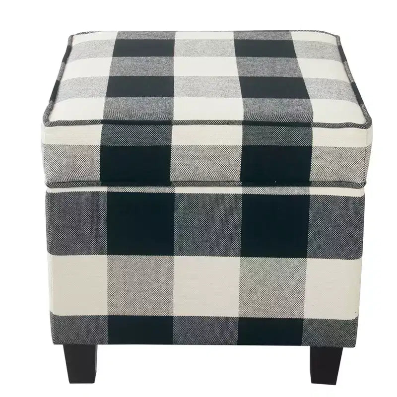 Pouf de rangement carré Cole Classics avec couvercle amovible - HomePop