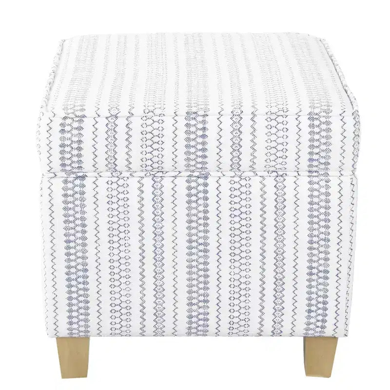 Pouf de rangement carré Cole Classics avec couvercle amovible - HomePop