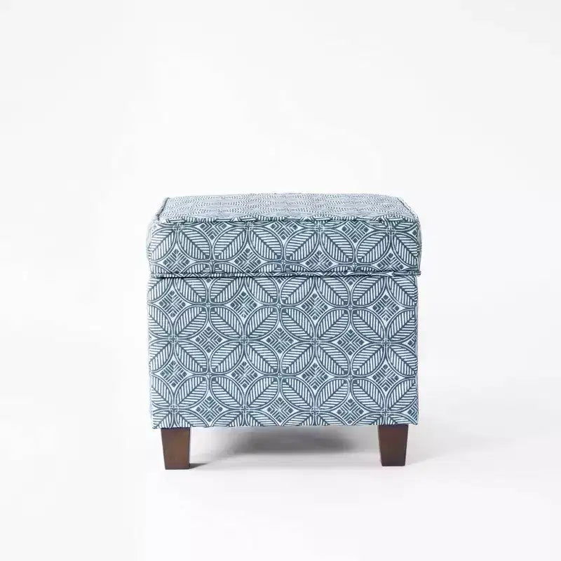 Pouf de rangement carré Cole Classics avec couvercle amovible - HomePop