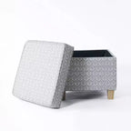 Pouf de rangement carré Cole Classics avec couvercle amovible - HomePop