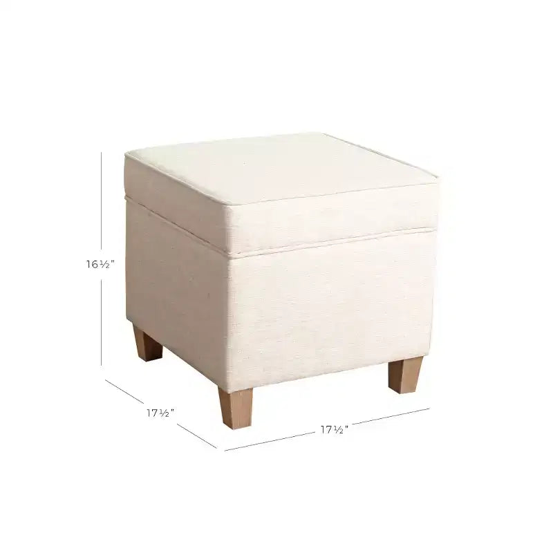 Pouf de rangement carré Cole Classics avec couvercle amovible - HomePop