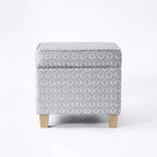 Pouf de rangement carré Cole Classics avec couvercle amovible - HomePop