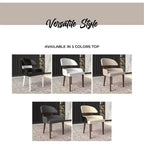 LeisureMod Ethos Chaises de Salle à Manger Modernes (Lot de 2) Sièges en Cuir avec Dossier Courbé et Pieds en Fer Noir, Places Assises pour Cuisine, Salle à Manger, Café