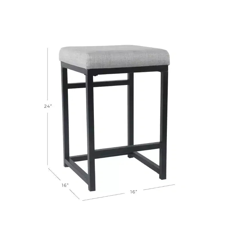 Tabouret de bar en métal à hauteur de comptoir à dossier ouvert - HomePop