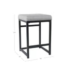 Tabouret de bar en métal à hauteur de comptoir à dossier ouvert - HomePop