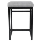 Tabouret de bar en métal à hauteur de comptoir à dossier ouvert - HomePop