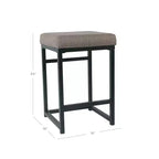 Tabouret de bar en métal à hauteur de comptoir à dossier ouvert - HomePop