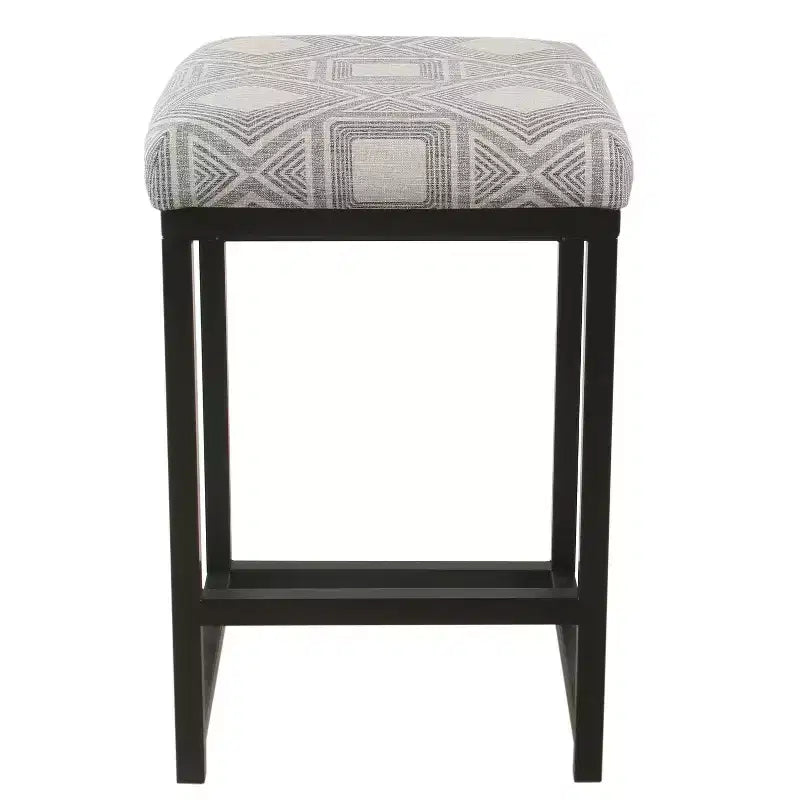 Tabouret de bar en métal à hauteur de comptoir à dossier ouvert - HomePop