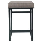Tabouret de bar en métal à hauteur de comptoir à dossier ouvert - HomePop