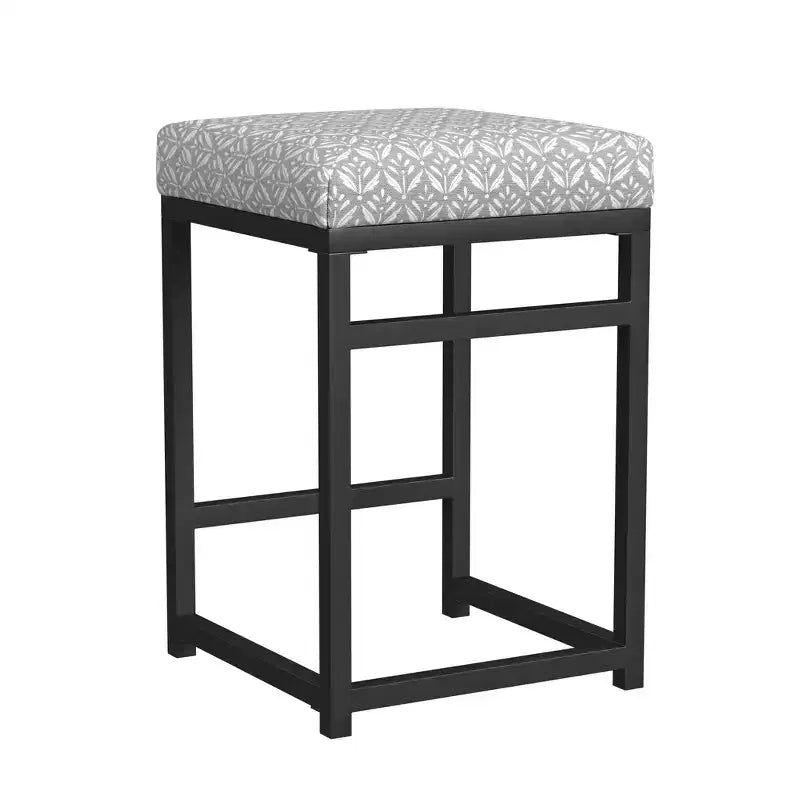 Tabouret de bar en métal à hauteur de comptoir à dossier ouvert - HomePop