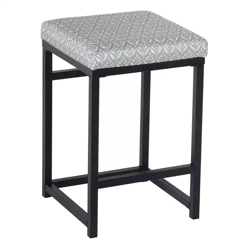 Tabouret de bar en métal à hauteur de comptoir à dossier ouvert - HomePop