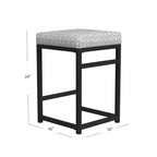 Tabouret de bar en métal à hauteur de comptoir à dossier ouvert - HomePop