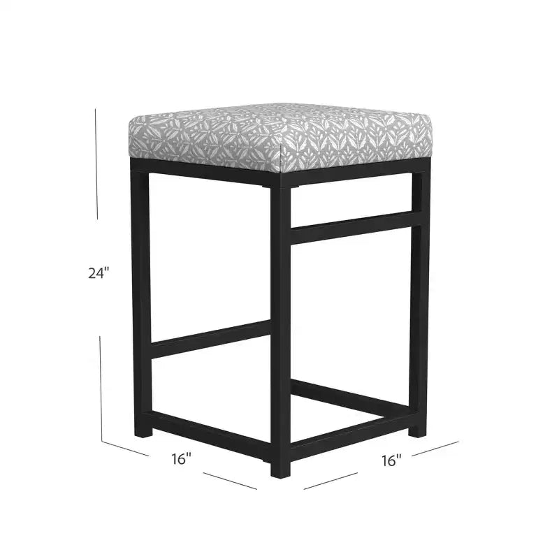 Tabouret de bar en métal à hauteur de comptoir à dossier ouvert - HomePop