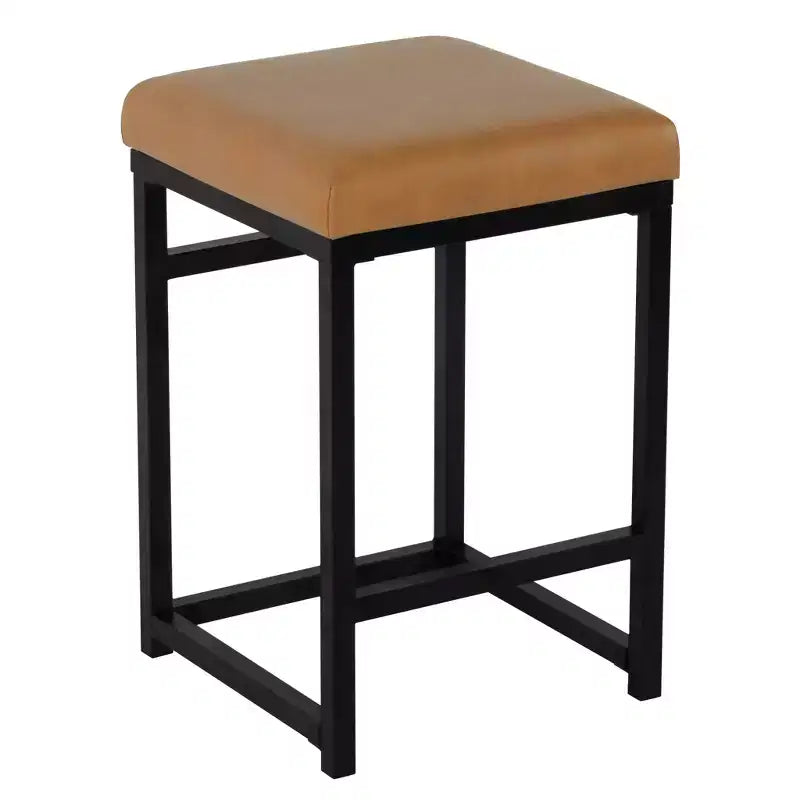 Tabouret de bar en métal à hauteur de comptoir à dossier ouvert - HomePop