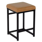 Tabouret de bar en métal à hauteur de comptoir à dossier ouvert - HomePop