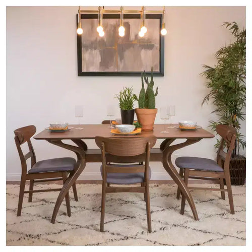 Ensemble de salle à manger 5 pièces 60" Idalia style moderne du milieu du siècle - Christopher Knight Home