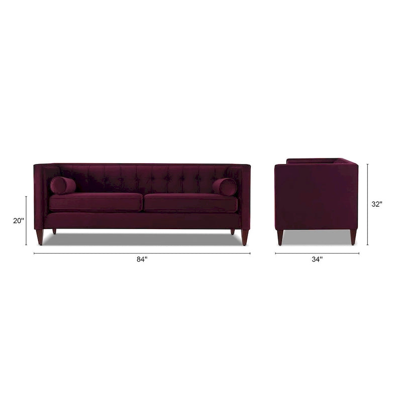 Jack 84 Canapé tuxedo capitonné moderne rembourré