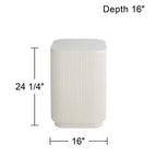 Table d'appoint plissée moderne blanche large 16 Studio 55D Murphy