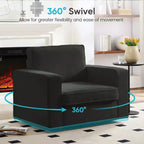 Mjkone Fauteuil pivotant moderne 360°, Fauteuil carré rembourré, Canapé simple confortable en chenille