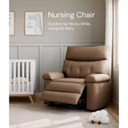 Fauteuil inclinable en cuir surdimensionné, inclinable manuel extra large, chaise longue avec accoudoirs et dossier confortables en éponge 1,5X pour salon, chambre