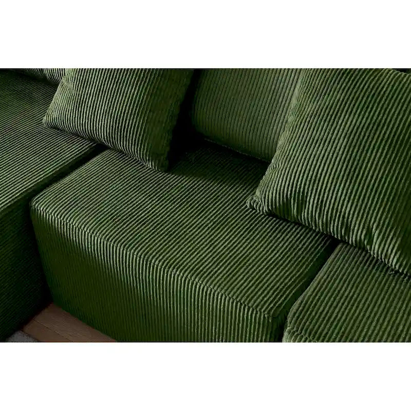 Canapé modulaire d'angle en velours côtelé 108.3 avec méridienne