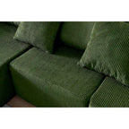 Canapé modulaire d'angle en velours côtelé 108.3 avec méridienne
