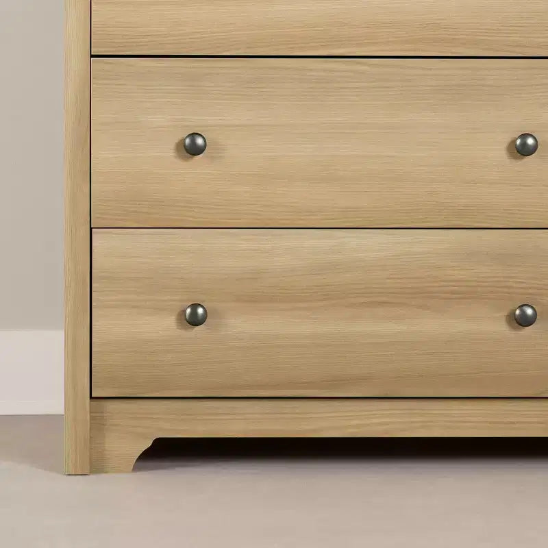 Commode double 6 tiroirs South Shore Ash : Ancrage anti-basculement, Fini laminé, Panneaux de particules, Largeur 59,25