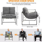 Fauteuil d'appoint suspendu pour salon, fauteuil douillet moderne à cadre métallique, chaises rembourrées avec coussin en mousse déchiquetée, chaise longue