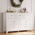 Commode à 7 tiroirs COZONY de 137 cm de large pour chambre à coucher, commode moderne avec rangement profond, organisateur de vêtements pour salon, couloir