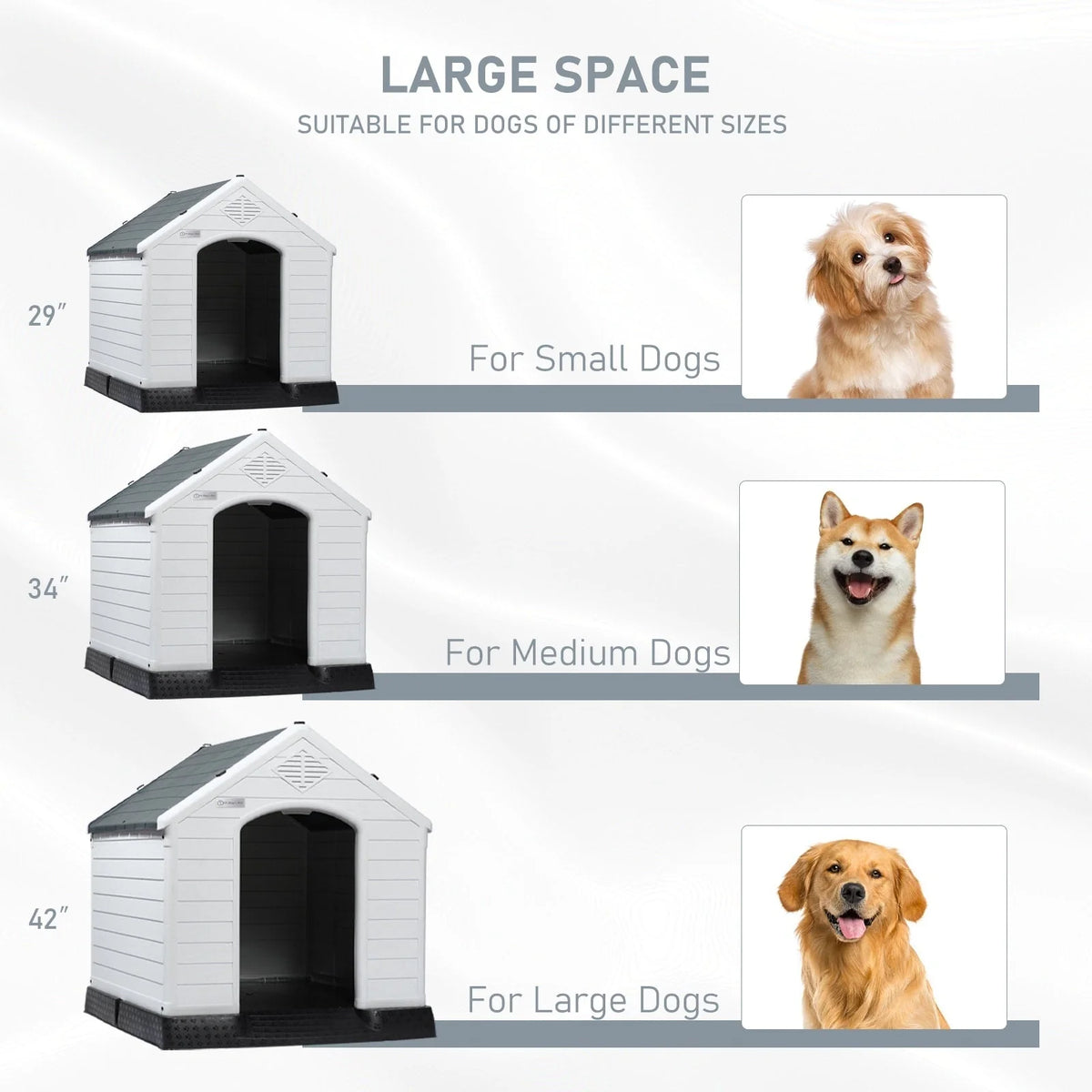 Niche pour chien en plastique BOSSIN, pour chiens de petite à grande taille, abri isolé intérieur/extérieur avec plancher surélevé