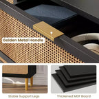 Commode Whizmax en rotin à 5 tiroirs pour chambre à coucher, commode haute avec tiroirs profonds, grande commode pour placard avec plateau large pour salon, couloir