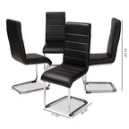 Lot de 4 chaises de salle à manger Marlys modernes et contemporaines en similicuir – Baxton Studio