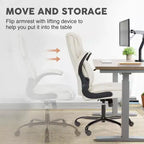 Chaise de bureau ergonomique TUYOHW avec accoudoirs relevables réglables, chaise d'ordinateur pivotante avec soutien lombaire et base en métal, chaise Criss Cross pour la maison