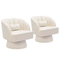 Fauteuil pivotant GustoWave avec accoudoirs, fauteuil rond en velours pivotant à 360° de style Mid-Century, fauteuil moderne pour salon