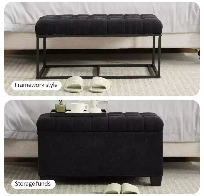 Banc de rangement ottoman TUYOHW avec pieds, 40,6 x 76,2 x 40,9 cm, pour salon, chambre et entrée