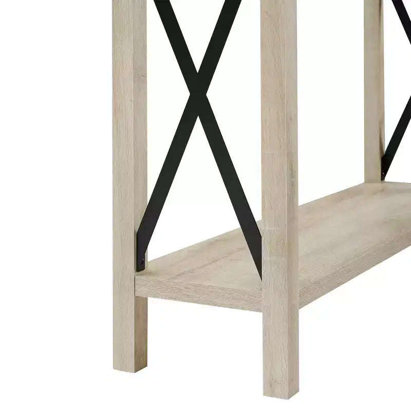 Table d'entrée avec cadre en X industriel rustique Sophie - Saracina Home