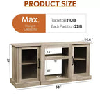 Meuble TV DEXYLLO de style moderne du milieu du siècle pour téléviseur de 75 pouces, console TV pour salon, meuble TV avec armoires de rangement, chambre à coucher