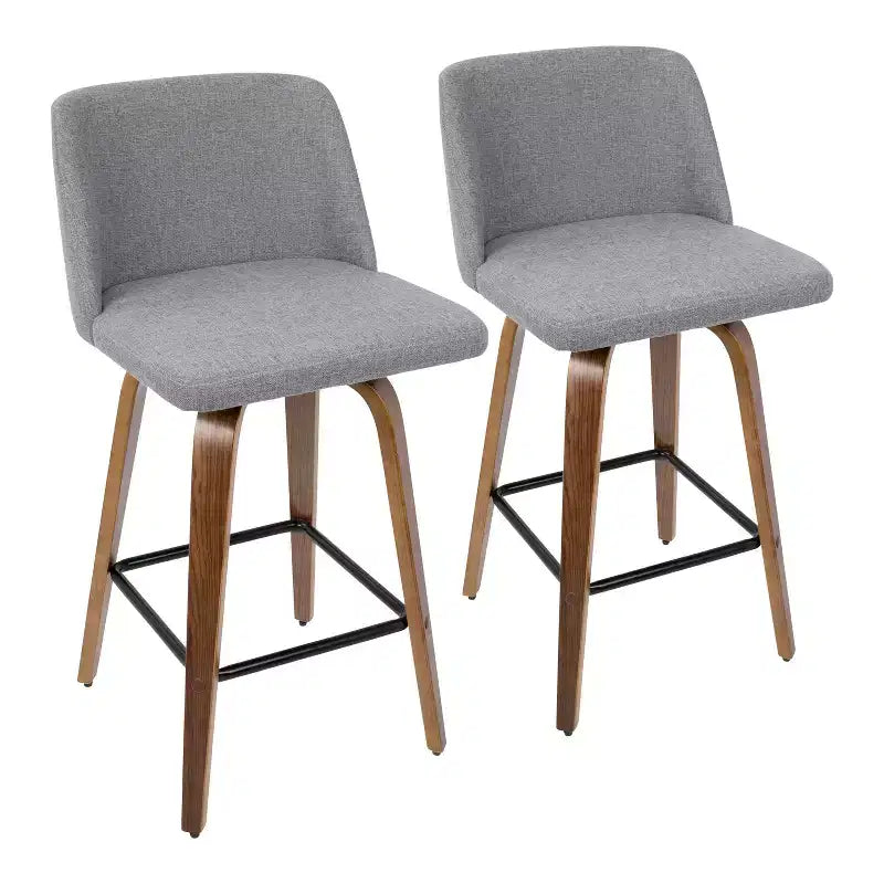 Ensemble de 2 tabourets de bar à hauteur de comptoir Toriano mi-siècle moderne - LumiSource