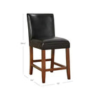 Tabouret de bar de 24 po de hauteur de comptoir de luxe en similicuir - HomePop