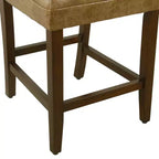 Tabouret de bar de 24 po de hauteur de comptoir de luxe en similicuir - HomePop