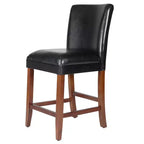 Tabouret de bar de 24 po de hauteur de comptoir de luxe en similicuir - HomePop