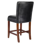 Tabouret de bar de 24 po de hauteur de comptoir de luxe en similicuir - HomePop