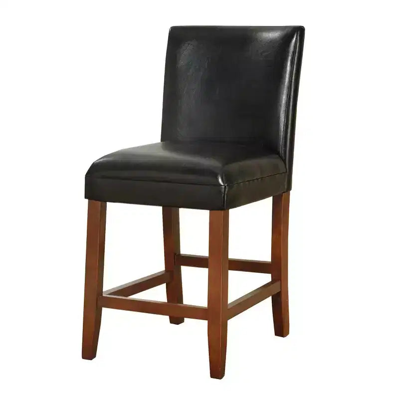 Tabouret de bar de 24 po de hauteur de comptoir de luxe en similicuir - HomePop